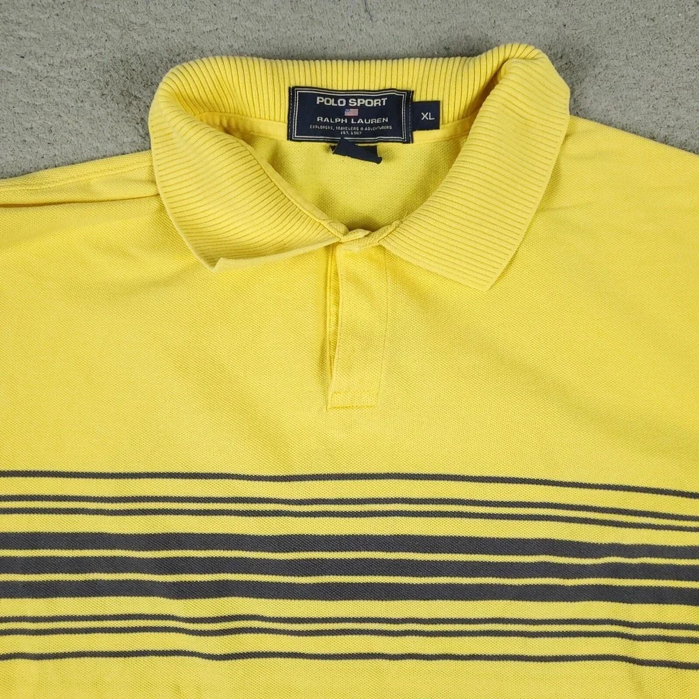 Ralph Lauren Polo Shirt Mens XL Yellow Pony Casual Short Sleeve *